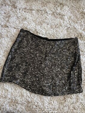MLV Black Metallic Sequin Mini Skirt Size 6